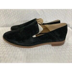 Franco Sarto Haylee Flats Womens 6.5 Black Suede Leather Loafers